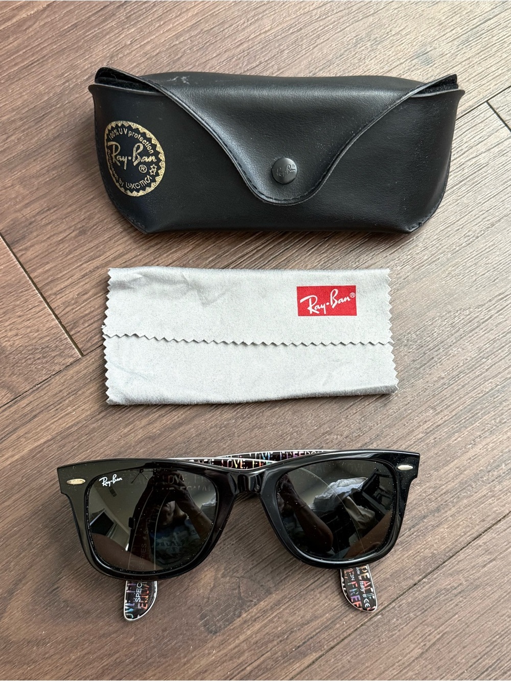 Ray-Ban RB2140 Original Wayfarer Special Series #5 Peace Love Black Sunglasses